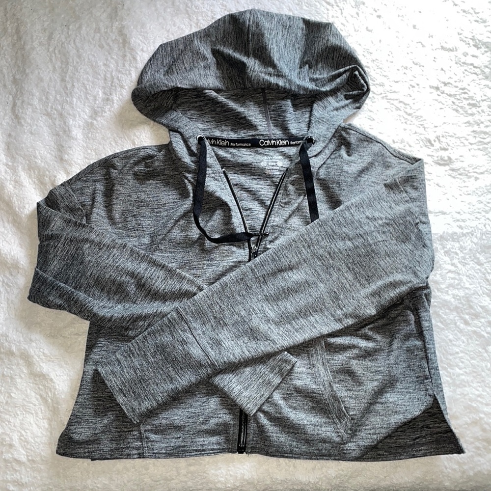 calvin klein cropped zip up